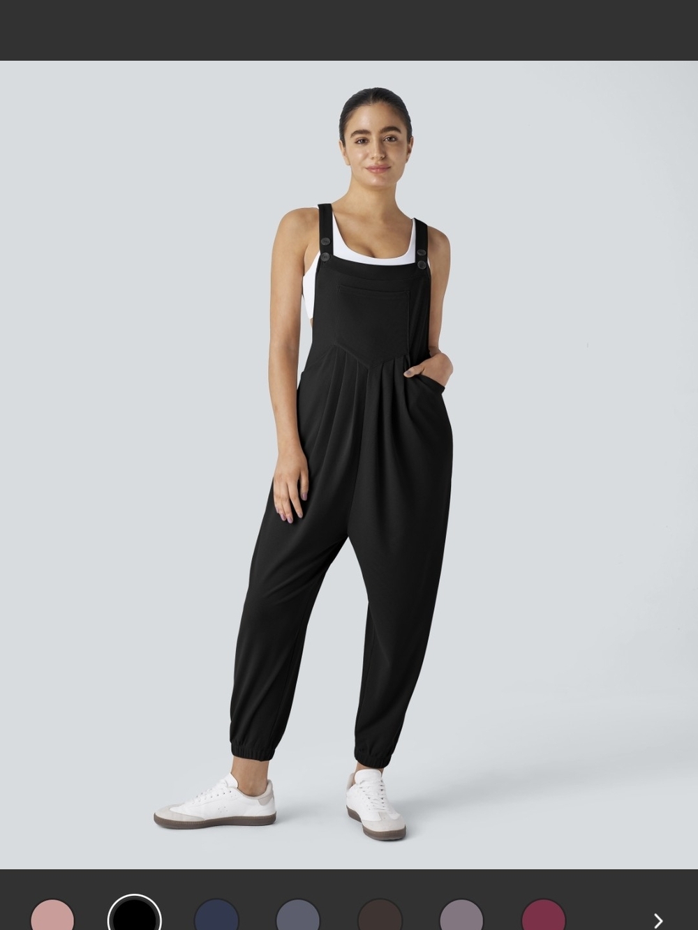 HALARA Black Relaxed Pocket Jumpsuit